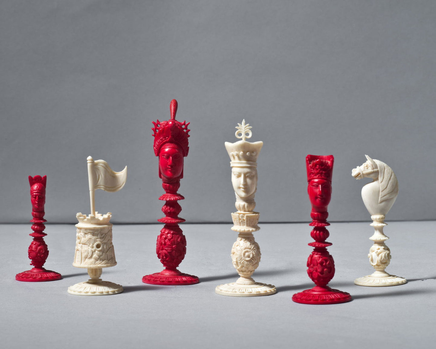 A Macao Ivory Chess Set, circa 1820 - Luke Honey | Antiques, Chess, Backgammon & Games