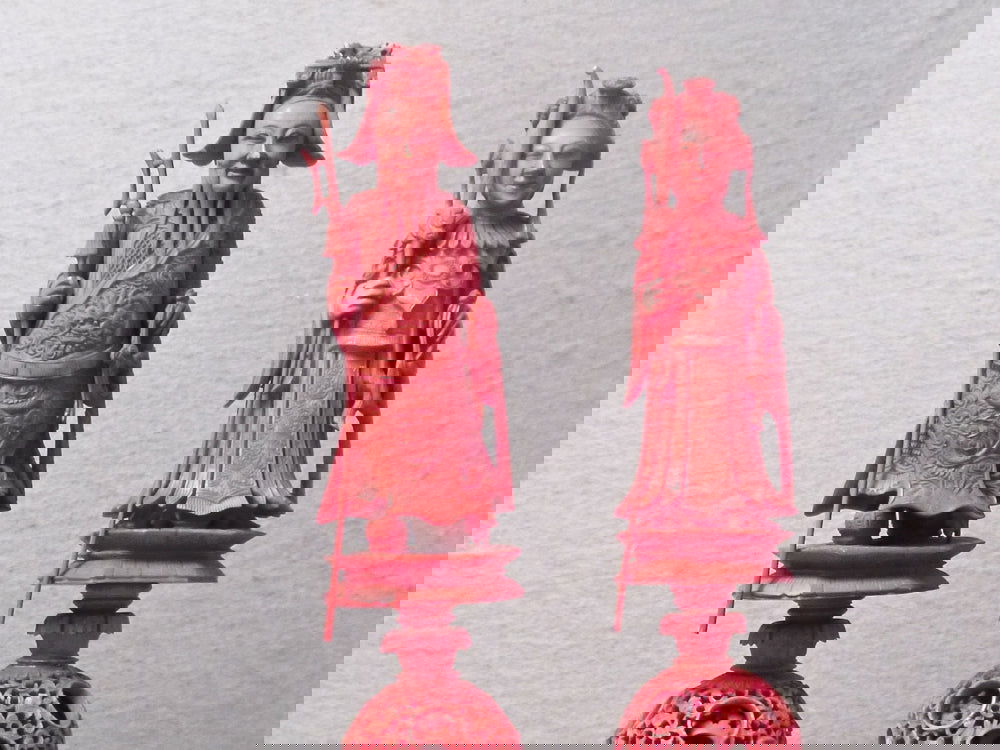 Canton Export King & Queen, 19th Century - Luke Honey | Antiques, Chess, Backgammon & Games