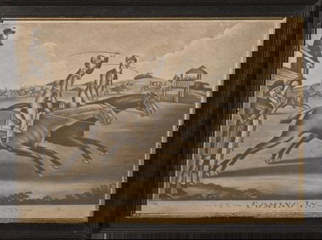 Coming In, Monochrome Racing Mezzotint, 1806 - Luke Honey | Antiques, Chess, Backgammon & Games