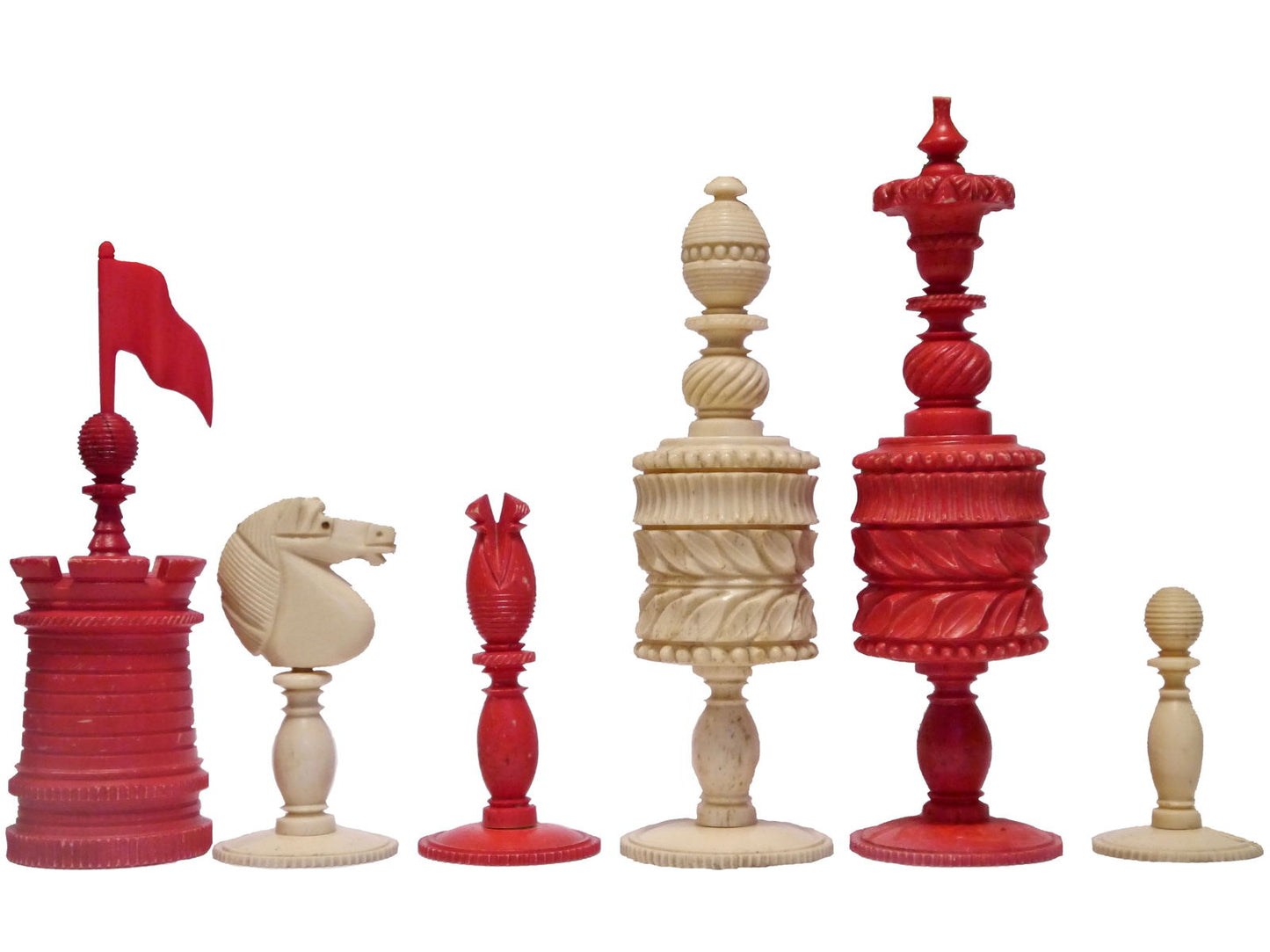 English Bone “Barleycorn” Chess Set, circa 1850 - Luke Honey | Antiques, Chess, Backgammon & Games