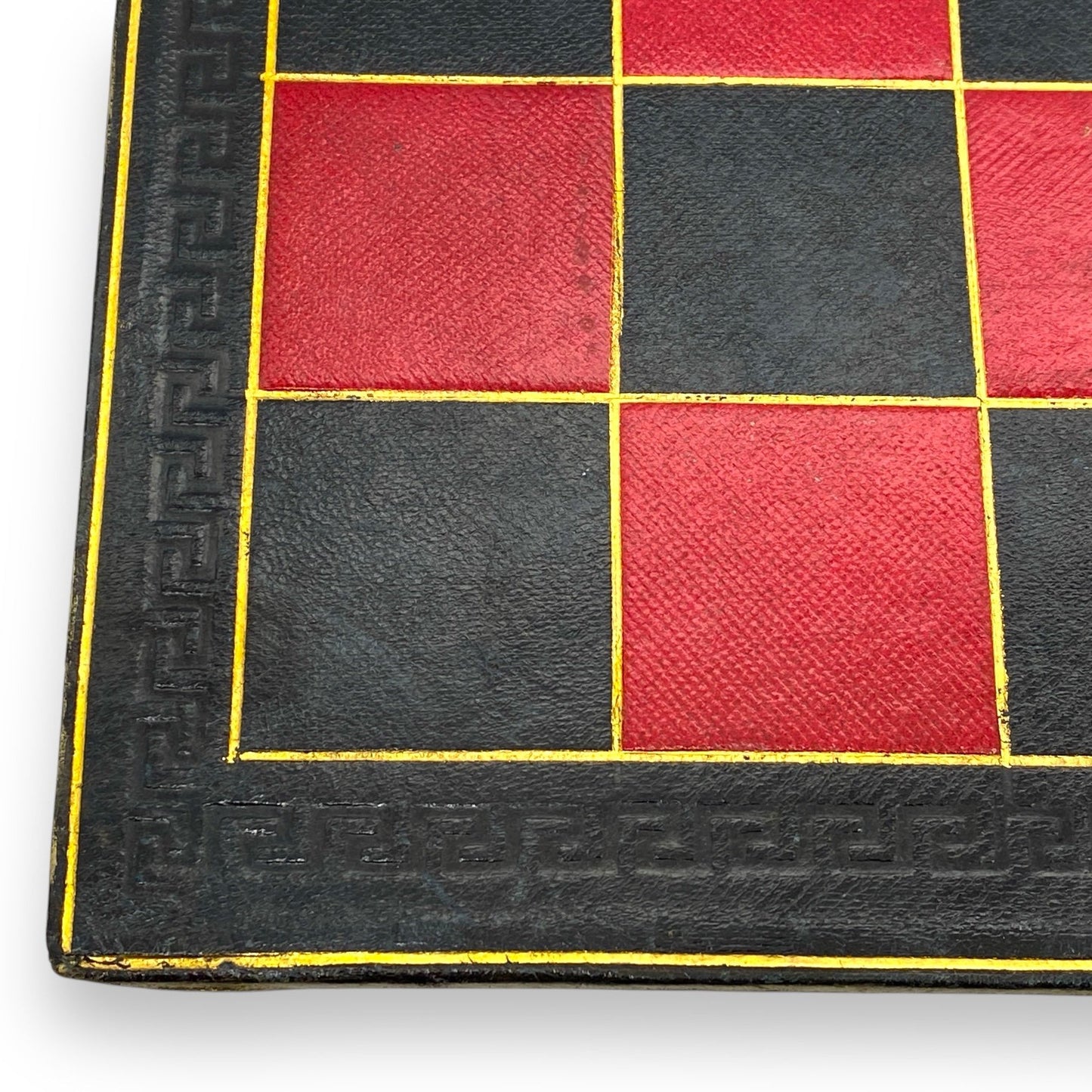 Antique English Leather Chess Board