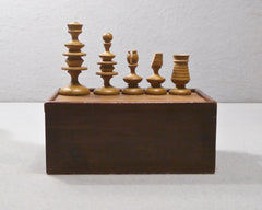 English Boxwood Chess Set, 18th century