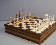 Biedermeier Bone Chess Set, circa 1840