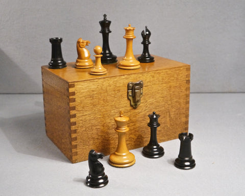 Jaques Staunton Ebony Chess Set, circa 1860-70