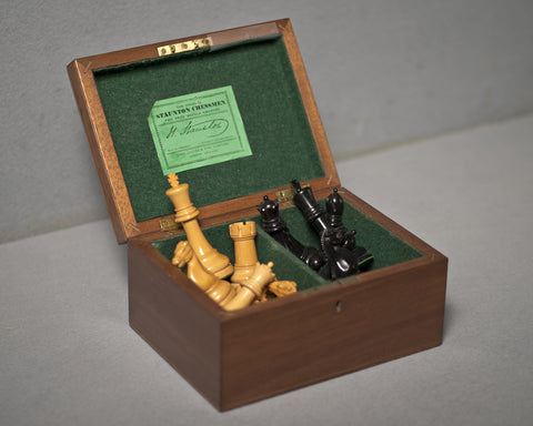 Jaques Staunton Boxwood Chess Set, 1943