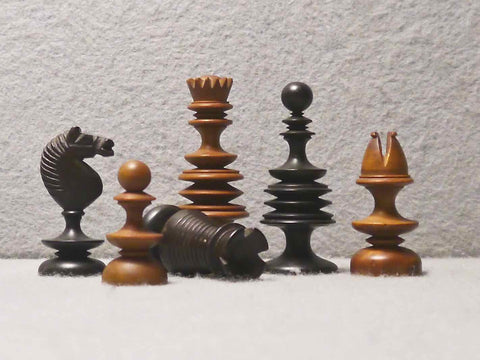 Turned English Chess Set, 18th century