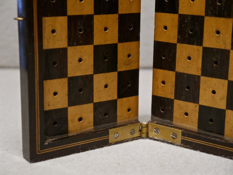Rosewood Travelling Chess Set, 19th century