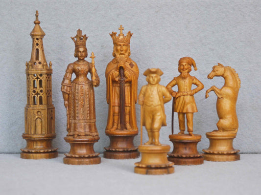 Charlemagne Chess Set, Swiss, 19th century - Luke Honey | Antiques, Chess, Backgammon & Games