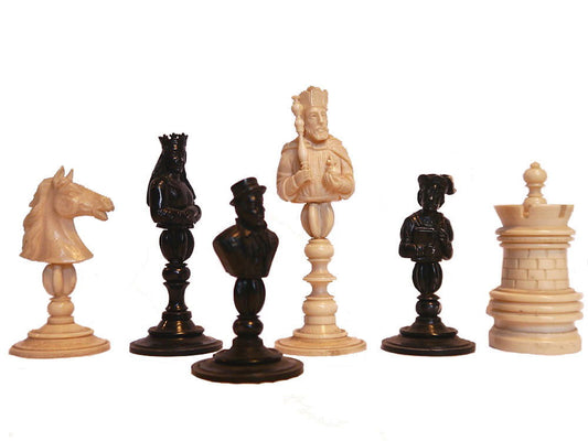 German Figural “Bust” Chess Set, 19th Century - Luke Honey | Antiques, Chess, Backgammon & Games