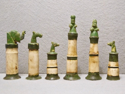 Interesting Indian Bone Chess Set, 19th century - Luke Honey | Antiques, Chess, Backgammon & Games