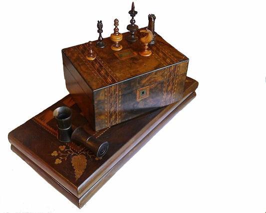 Irish Yew Chess Set & Board, 19th century - Luke Honey | Antiques, Chess, Backgammon & Games