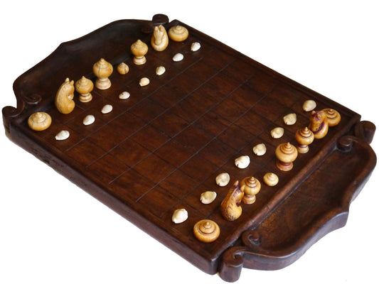 Makruk Set & Board, Cambodia, 18th Century - Luke Honey | Antiques, Chess, Backgammon & Games