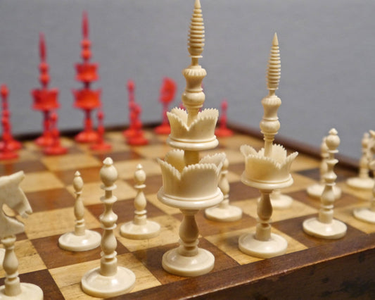 “Selenus" Chess Set & Board, 19th century - Luke Honey | Antiques, Chess, Backgammon & Games