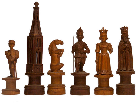 Swiss “Charlemagne” Chess Set, 19th Century - Luke Honey | Antiques, Chess, Backgammon & Games
