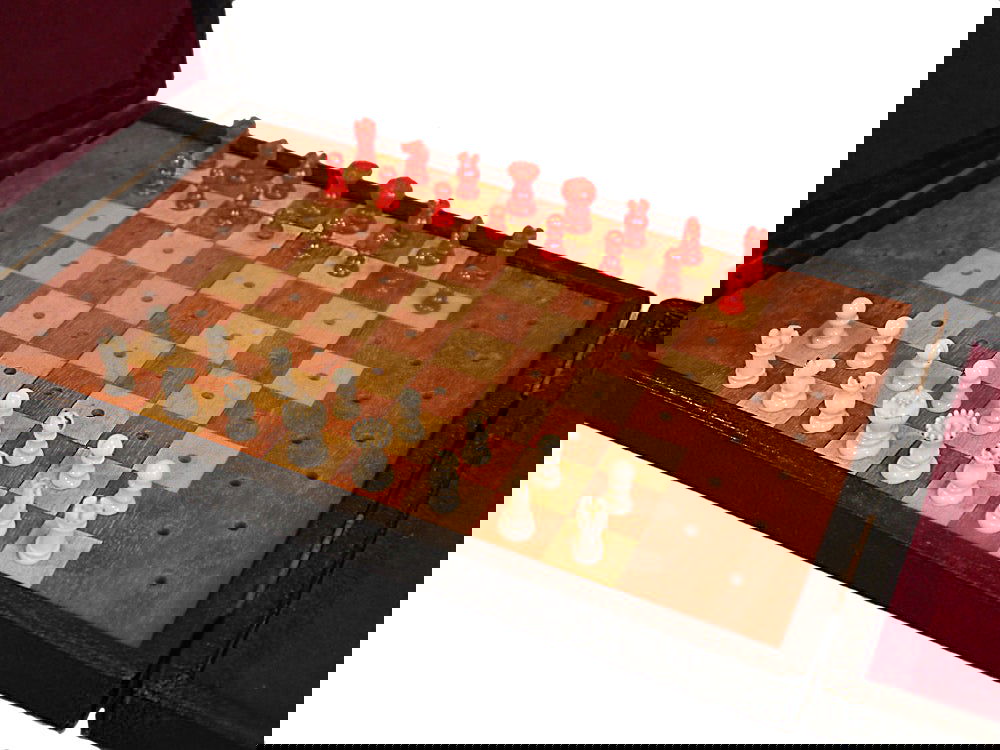 Travelling Chess Set, circa 1930 - Luke Honey | Antiques, Chess, Backgammon & Games