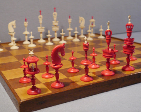 Fine German “Selenus" Chess Set, 18th Century