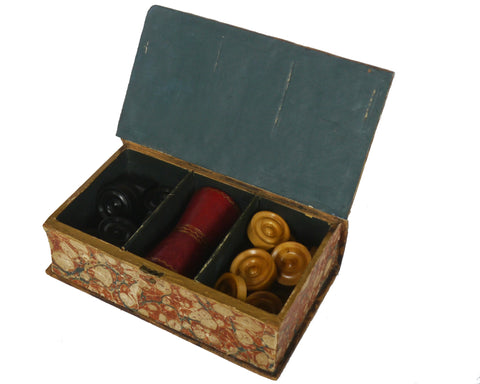 Antique Backgammon "Book" Counter Set