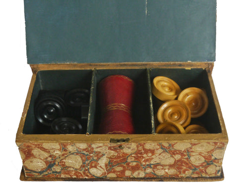 Antique Backgammon "Book" Counter Set