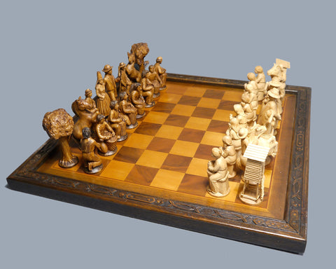 Bavarian Pearwood Chess Set, circa 1930