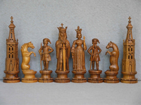 Charlemagne Chess Set, Swiss, 19th century
