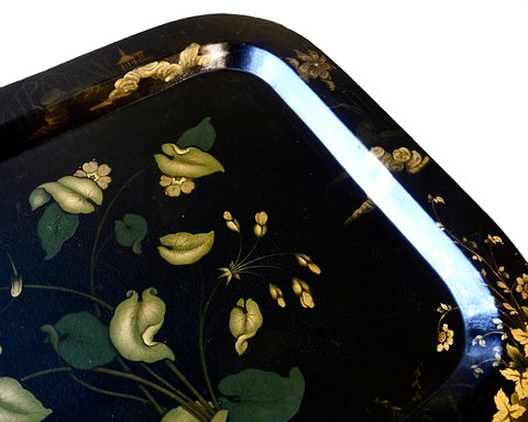 papier mache antique chinoiserie tray