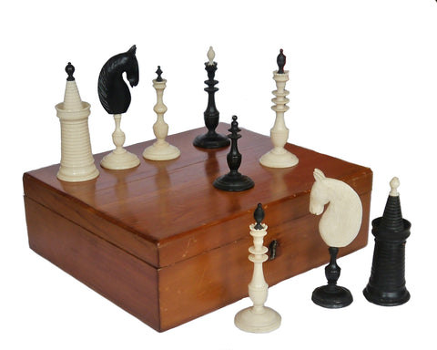 Antique Bone Chess Set for Sale