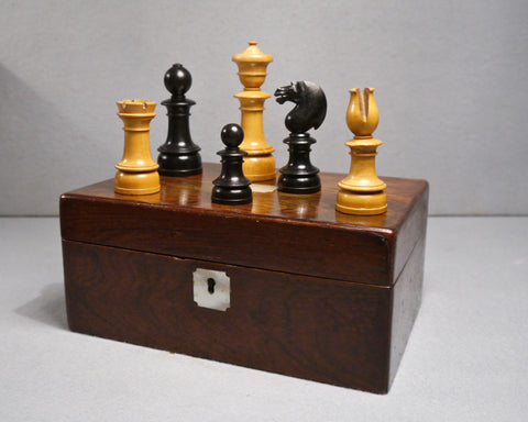 Large Antique “Edinburgh Upright” Chess Set