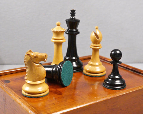 English “Staunton” Chess Set, circa 1900