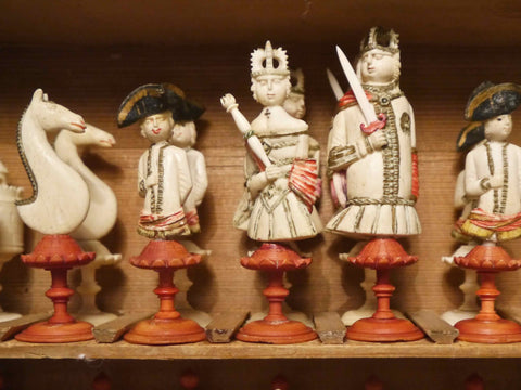 Geislingen Bone Figural Chess Set, 18th century