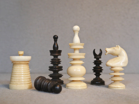 Indian Export Ivory Chess Set, 19th century
