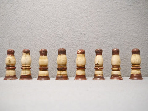 Interesting Indian Bone Chess Set, 19th century