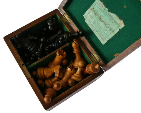 Jaques Staunton Boxwood Chess Set, c. 1915-20