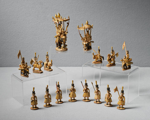 Fine Rajasthan figural chess set, circa 1840