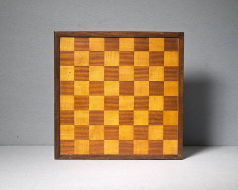 A Mahogany and Holly Chess Board, circa 1950