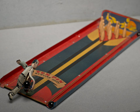 Mechanical Ten Pin Bowling Toy, 1930s