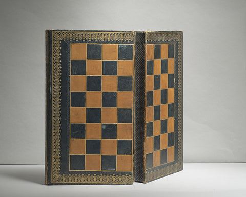 A Victorian Leather Games Board/Box