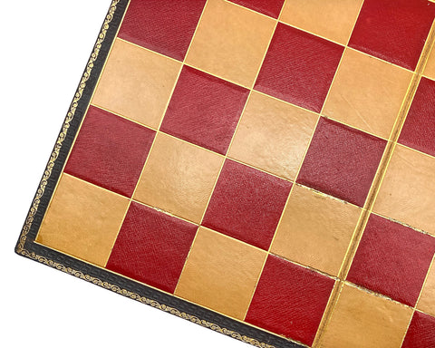 library leather jaques chess board