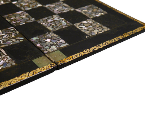 Antique Mother of Pearl Inlaid Chess Board