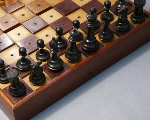 Unusual Staunton Chess Set for the Blind