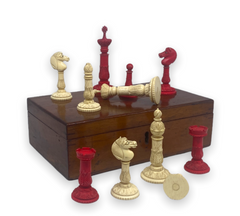 Edinburgh Upright Bone Chess Set, circa 1870