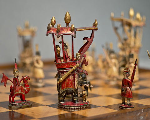 Fine Rajasthan figural chess set, circa 1840