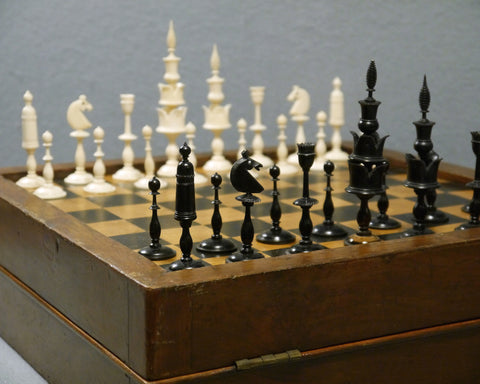 A “Selenus’ Chess Set & Board, 19th century