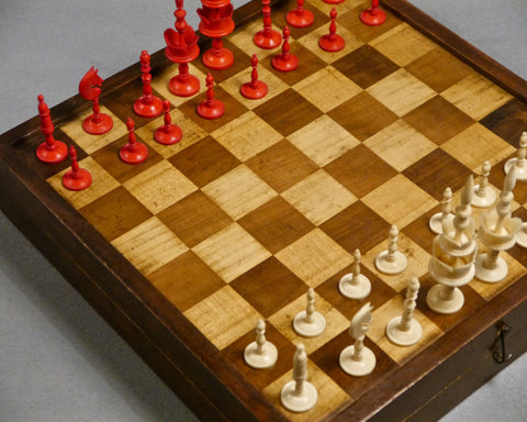 “Selenus" Chess Set & Board, 19th century