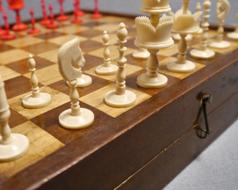 “Selenus" Chess Set & Board, 19th century