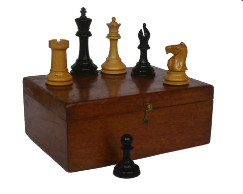 antique ayres staunton chess set