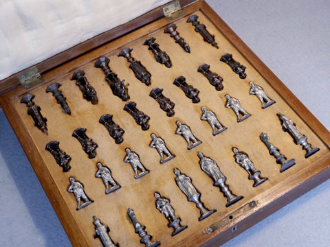 “Thirty Years War” Iron Chess Set, 19th century