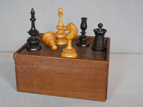 Unusual “Upright” Chess Set, 19th century