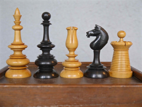 Unusual “Upright” Chess Set, 19th century