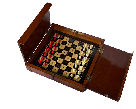 antique whittington pattern jaques chess travel set